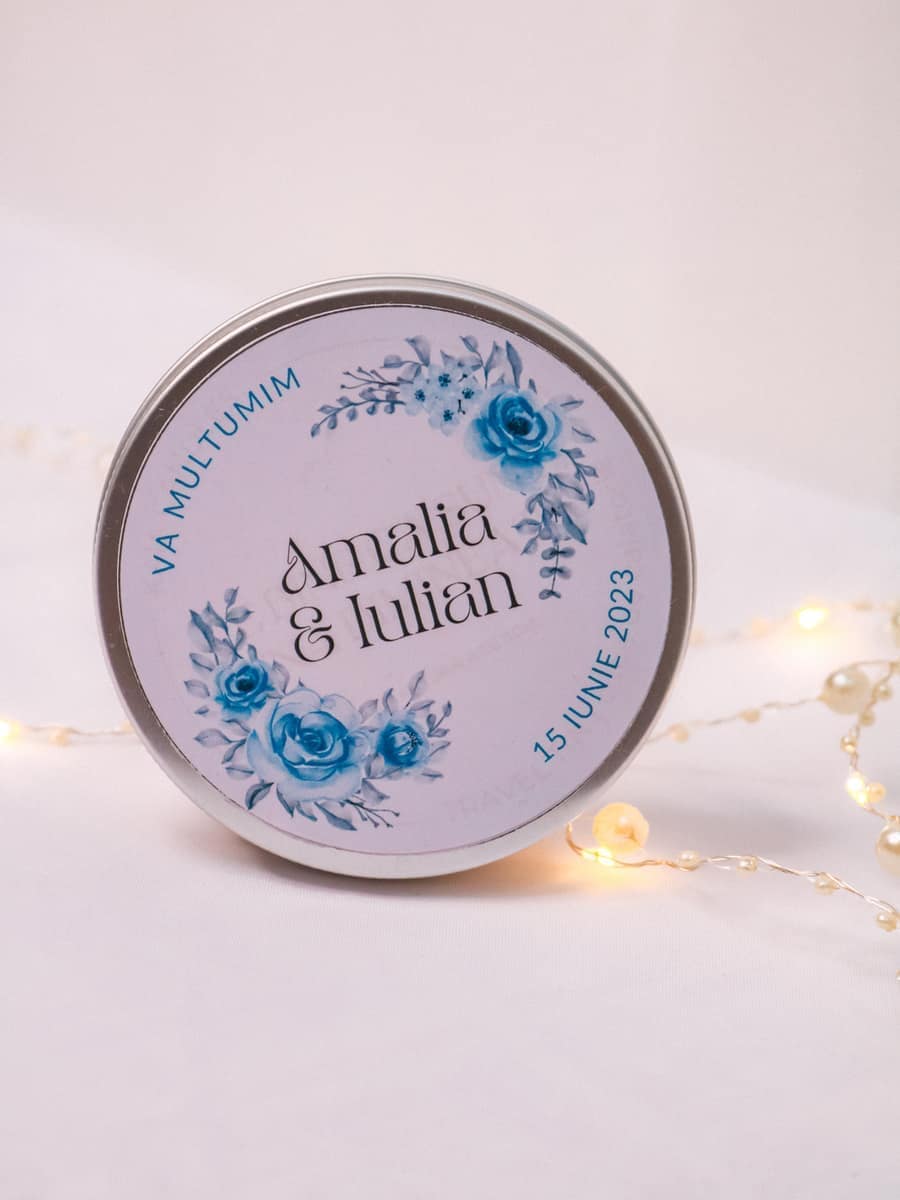 Marturii Nunta lumanare Cutiuta metalica 100g - imagine 13